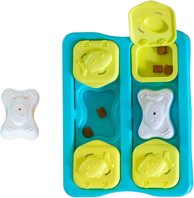 Catstages Nina Ottosson Kitty Cube Puzzle Cat Toy Treat Puzzle, 8.7" | Level 2 Intermediate, 10 Hidden Treat Cups, Problem Solving, Interactive Enrichment, Slow Feeder, Indoor Cats & Kittens