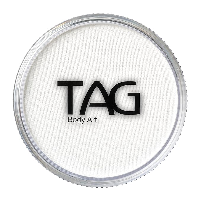 TAG Professional Face and Body Paint, Regular White 32gm, non toxic, hypoallergenic, easy to wash, ideal for Kids Parties, Halloween, Cosplay and Events