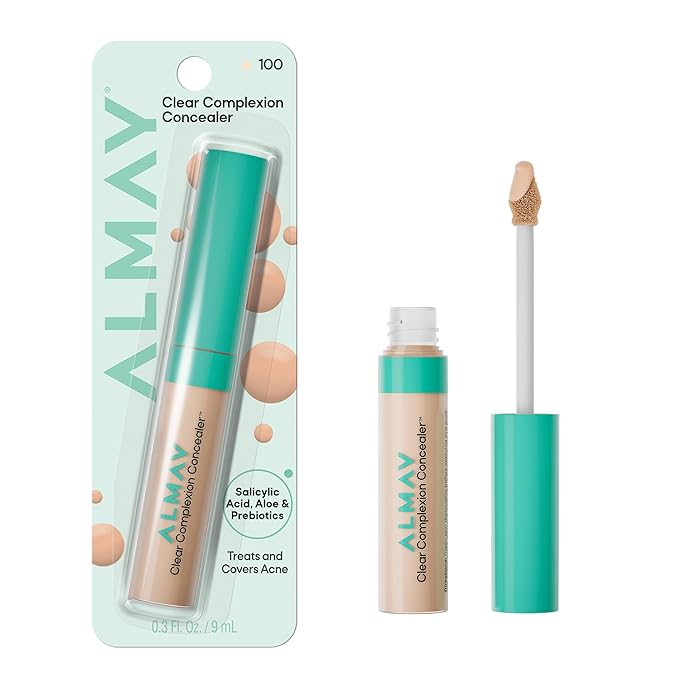 Almay Clear Complexion Concealer, Cruelty-Free Makeup for Acne-Prone Skin, Non-Comedogenic, Vegan, Hypoallergenic, 100, 0.3 fl oz