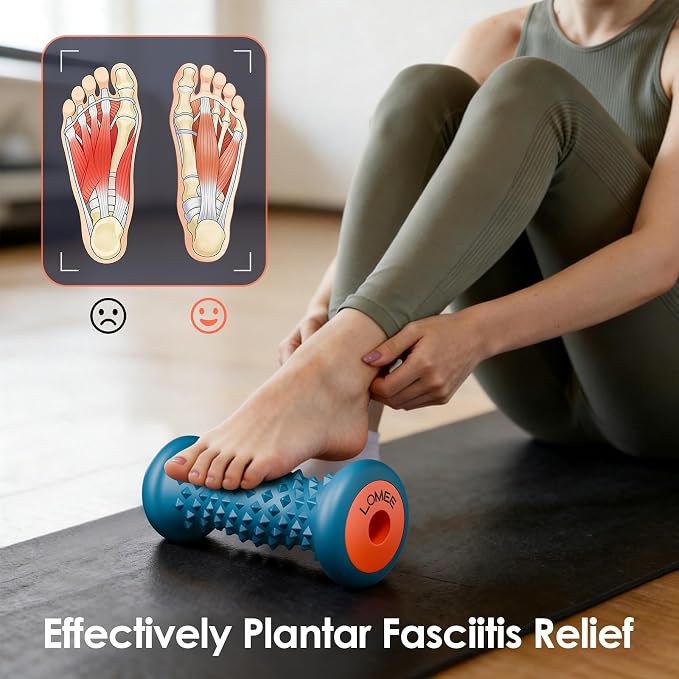 Foot Roller Massager for Plantar Fasciitis, Foot Arch and Heel Pain Relief | Deep Tissue Muscle Massage, Feet Ergonomic & Rounded Top Design