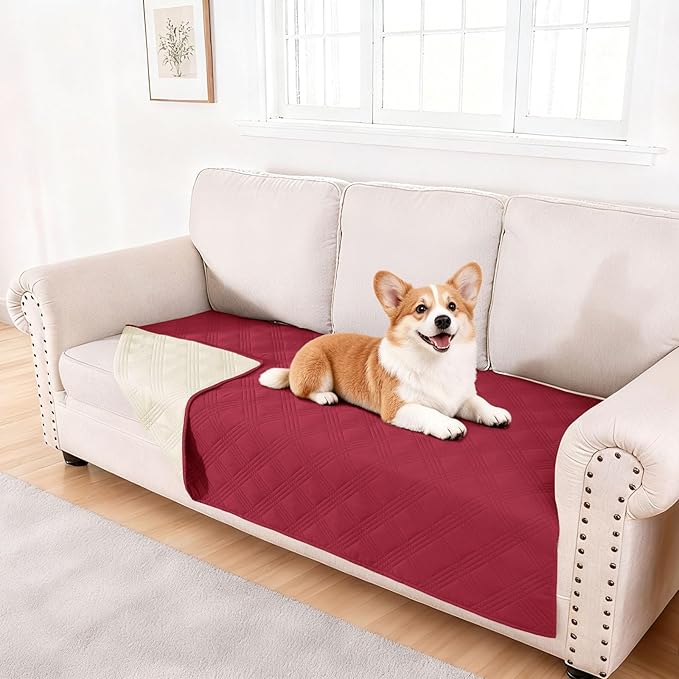 Waterproof Reversible Dog Blanket, Soft Couch Cover for Dogs Washable | Dual-Sided Waterproof Pet Bed Blanket, Resist Stains Spills & Pet Hair, Practical Furniture Protector For Pets, Size 40"x80"
