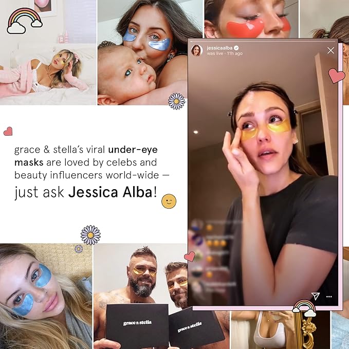 grace & stella Eye Mask Gold 24 Pairs + Round Pimple Patch 36-Pack Bundle