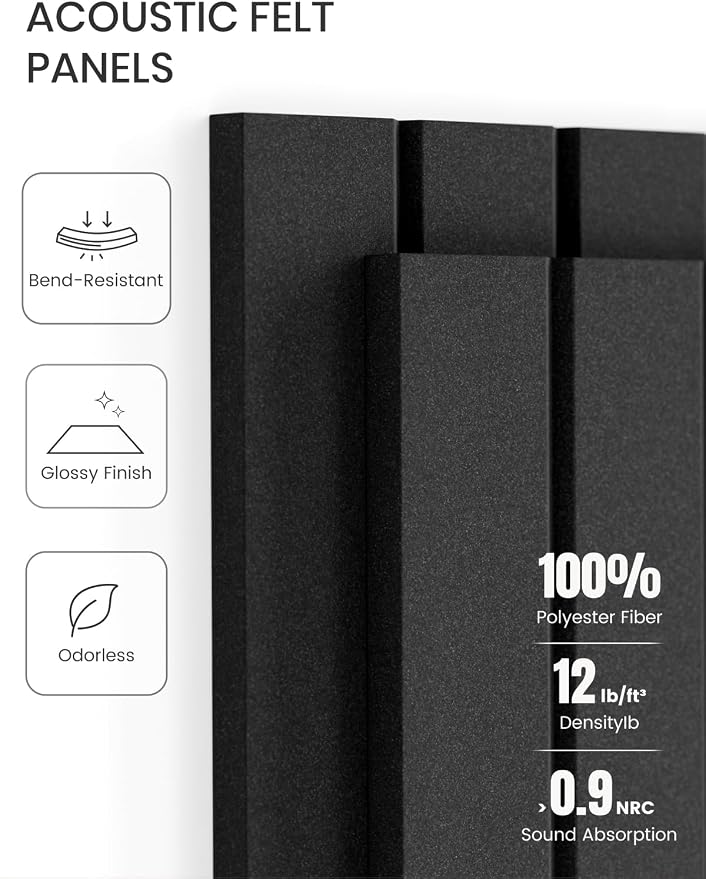 Fluxynara 36" x 24" Large Felt Bulletin Board, Charcoal Gray | 6 Pack Cork Board Alternative with 30 Safe Adhesive Tabs, Pin Boards for Wall Decor, Home, Office, Classroom,Dorm