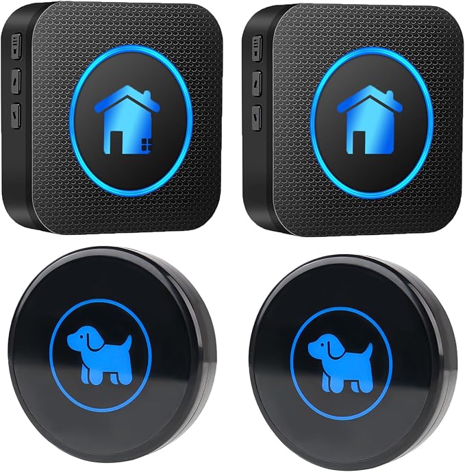 Dog Door Bell 2026 Enhanced Touch, Wireless Doggie Doorbell for Potty Training to Go Outside, IP65 Waterproof, 1000ft Range, 55 Melodies, 5 Modes & Adjustable Volume (2 Receivers+2Buttons)