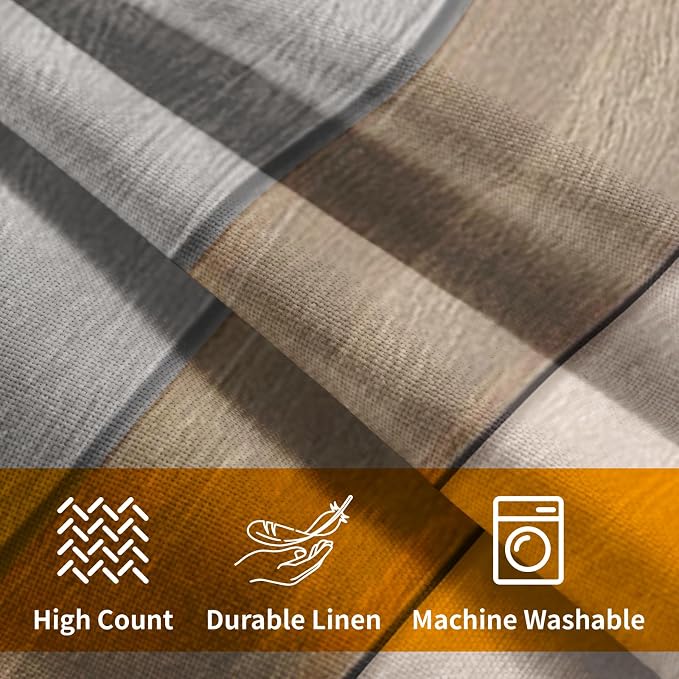 Kawani Grey Brown Wooden Pillow Covers 18x18 Inches Rustic Wood Grain Cotton Linen Square Pillow Cushion Cases for Bed Sofa Patio Porch Home Decor Housewarming Gifts Set of 2