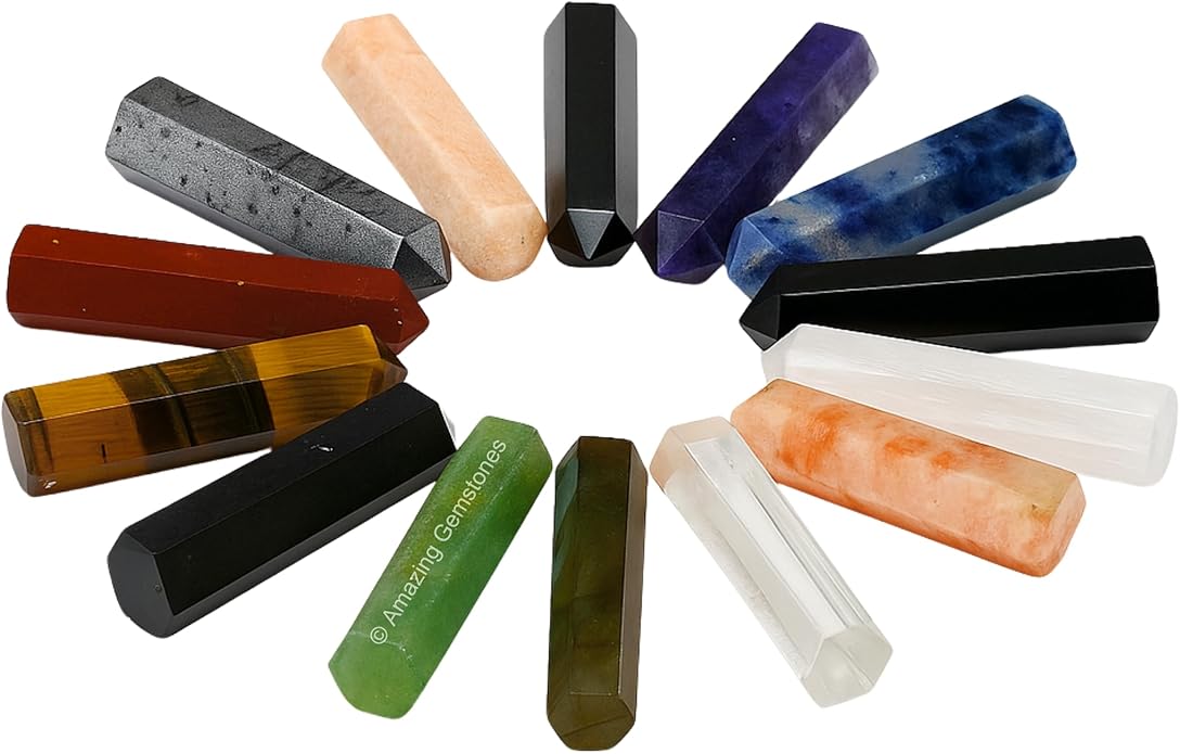 Amazing Gemstone Crystal Points Bulk Healing Crystals & Stones - Premium Single Terminated Healing Wand Point Bulk Crystals for Crafts, Crystal Grid, DIY Work