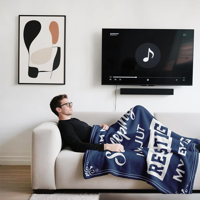 Kituzol Birthday Gifts for Men, Dad Gifts for Birthday, Anniversary Retirement Present for Men Grandpa, Dad Husband Blanket, I'm Not Sleeping, I'm Just Resting My Eyes Blanket (Navy Blue, 80x60inches)