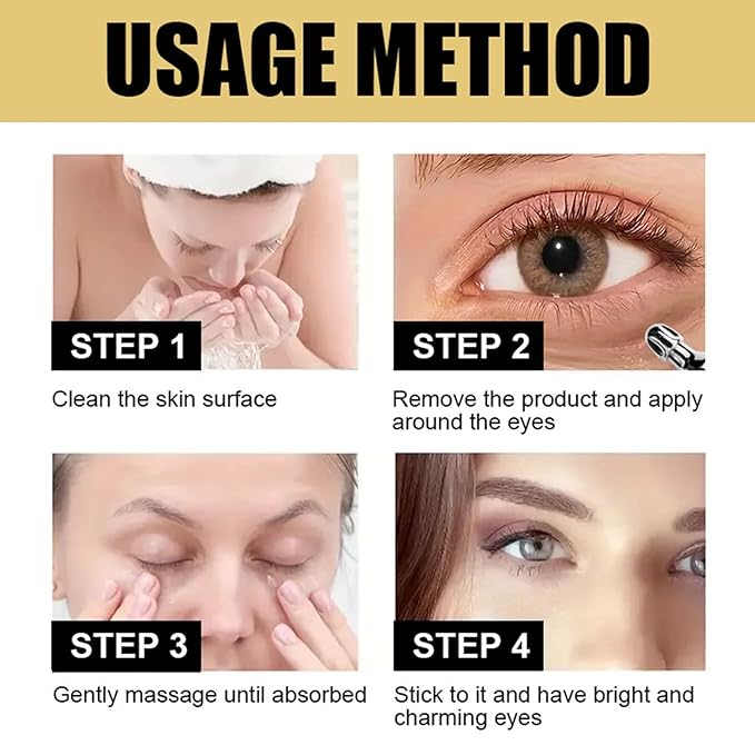 Bee Venom Firming Eye Cream, Anti Aging Under Eye Cream for Reduce Eye Puffiness,Dark Circle, Hydrates & Smooths Fine Lines (Honey)