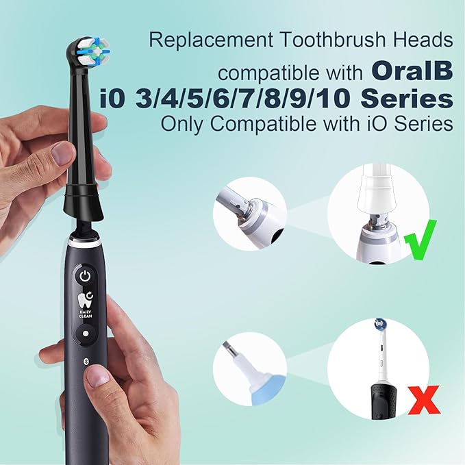 iO Replacement Heads Compatible with Oral B iO Electric Toothbrush,Premium Bristles for Deep Cleaning,Compatible with Oral B iO Series 2/3/4/5/6/7/8/9/10