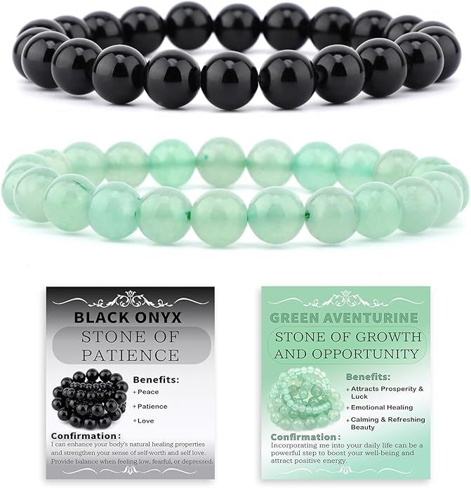 NCB 2.3-Piece 4mm Natural Crystal Gemstone Stretch Bracelets – Handmade Reiki Energy Healing Jewelry for Meditation,Yoga, Unisex