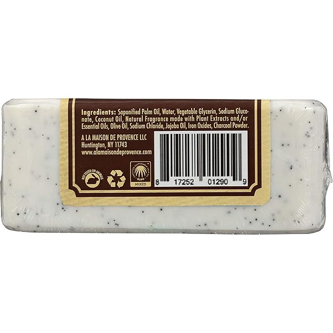 A LA MAISON Coconut Charcoal Bar Soap - Uses: Hand and Body, Triple Milled, Essential Oils, Biodegradable, Plant Based, Vegan, Cruelty-Free, Alcohol & Paraben Free (3 Bars of Soap, 8.8 oz)