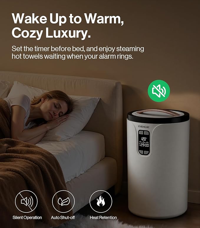 Towel Warmer, 20L Hot Towel Warmers for Bathroom with 24H Timer, Temperature Adjustable, LED Display, Auto Shut Off, Even Heated for Oversized Towels, Bathrobes, Blankets