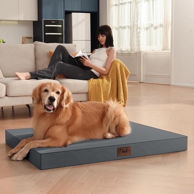 Orthopedic Waterproof Dog Bed for Small Dogs and Cats | Egg Crate Foam for Joint Support, Fits 30x19 Crates, TPU Waterproof Layer, Machine Washable 1680D Oxford Cover, Up to 30 lbs