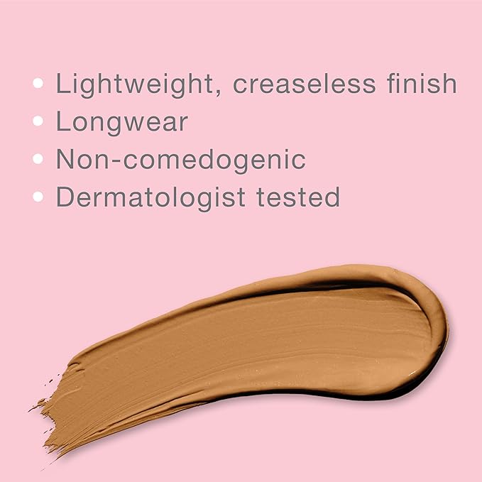 Neutrogena Healthy Skin Radiant Brightening Cream with Peptides & Vitamin E Antioxidant, Lightweight Perfecting Concealer Cream, Non-Comedogenic, Golden Medium/Deep 01 with warm undertones, 0.24 oz