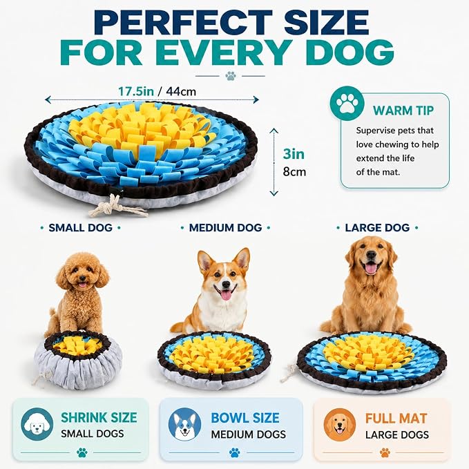 Snuffle Mat for Dogs, Interactive Dog Puzzle Toy & Slow Feeder