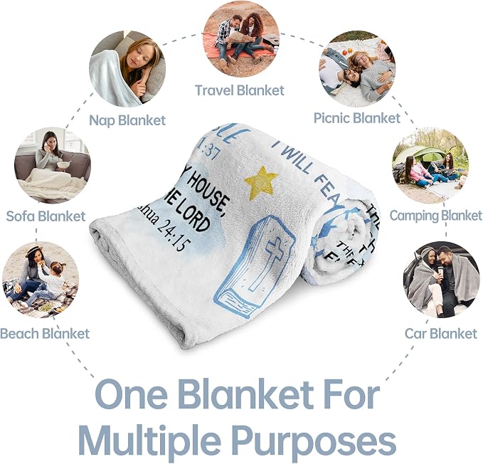Baptism Gifts for Boys, Christian Blanket, Teen Boy Gifts Trendy Stuff | Christian Birthday Gifts for Teen Boys, Men, I Am a Child of God Blanket, First Communion Gifts for Boys (50 * 60)