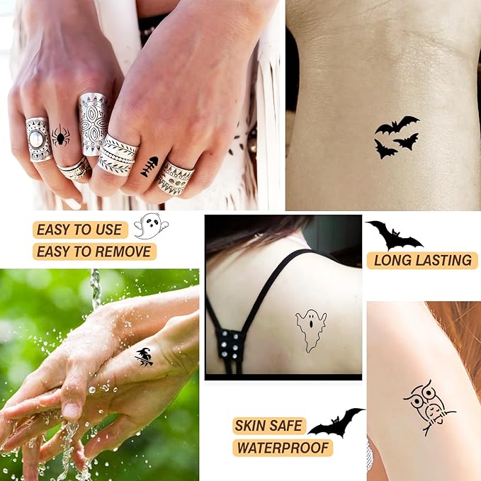 Temporary Tattoos Stencils Kit,Temporary Tattoos Kit - 4 Pcs 4 Color(Maroon,Black,Cherry red,Green) Ink with Gloves,DIY Body Art Painting for Women Men Adults Kids