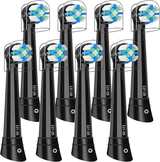 IO Replacement Heads Compatible with Oral B iO 2/3/4/5/6/7/8/9/10/Deep Clean Electric Toothbrush, Brush Heads Compatible with IO for Teeth Clean (8 Black)