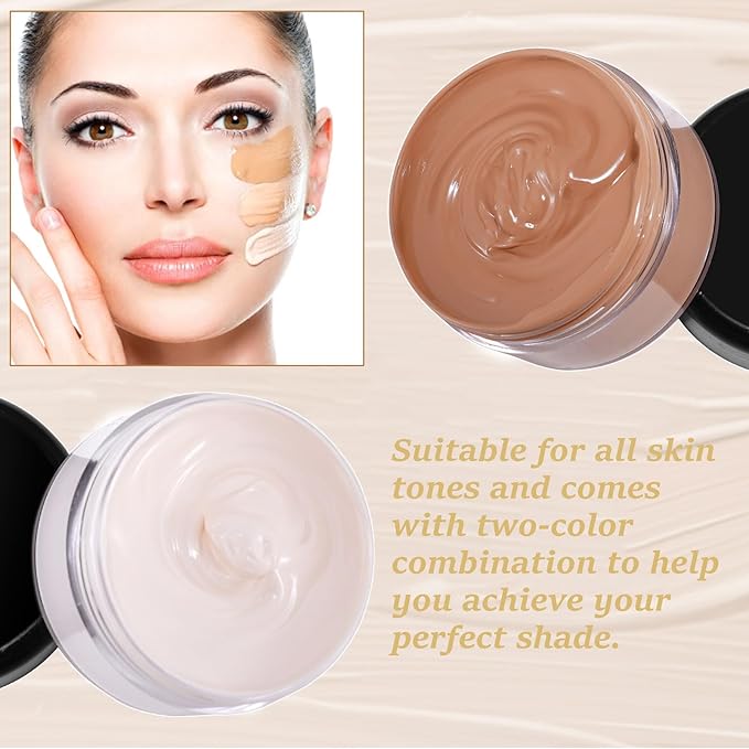 Tattoo Cover Up, Invisible Waterproof Concealer,Long Lasting Professional Skin Makeup Concealer Kit for Body Leg Tattoo,Gift for Men and Women,2 Colors