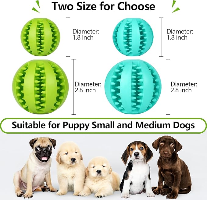Treat-Dispensing Dog Toys: 2Pack Dog Balls for Teething