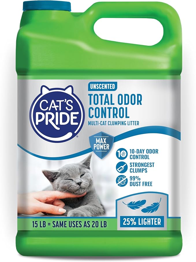 Cat's Pride Total Odor Control, Max Power, Clumping Litter Unscented 15lb