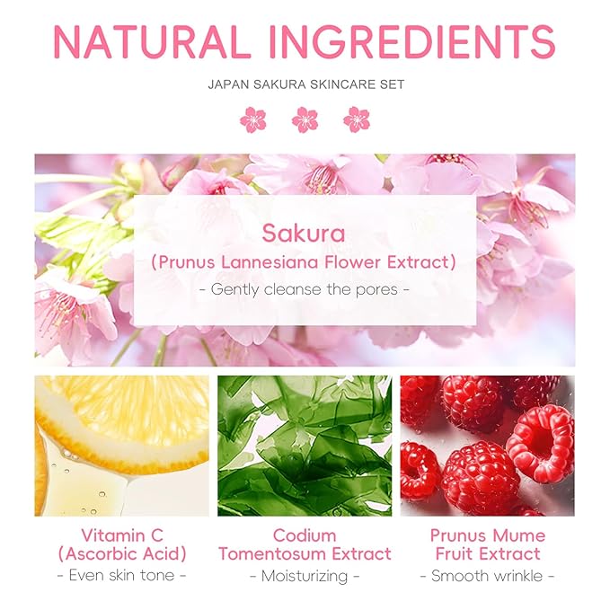 Gentle Milk Skincare for Girls 10-12, Kids Skin Care Set for Girls Ages 8-12, Milk Skincare Kit with Cleanser, Serum, Cream, Masks, Travel-Friendly & Hydrating Skincare for Teens (10 PCS, Sakura)