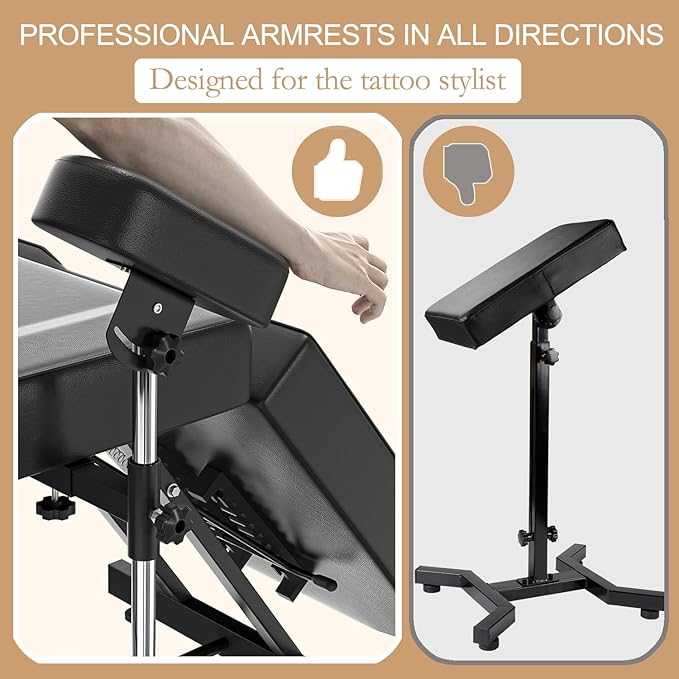 Electric Tattoo Chair Bed for Client Motorised Height Adjustment Facial Chairs for Esthetician Bed Professional Beauty Spa Chair Massage Table for Lash Extensions