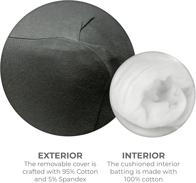 Extra Firm Large Yoga Bolster, 24" x 12" x 6" Cinched OR Zippered Yoga Pillow, Rectangular Cotton Cushion With Removable Cover for Studios, 1 Pack or 2 Pack