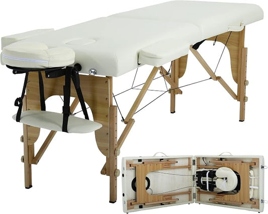 BestMassage Massage Bed Portable Massage Table 24 inch Wide Lash Bed Height Adjustable 2 Folding Spa Table with Non-Woven Bag for Spa Footmassage Facial CareSpa Tattoo