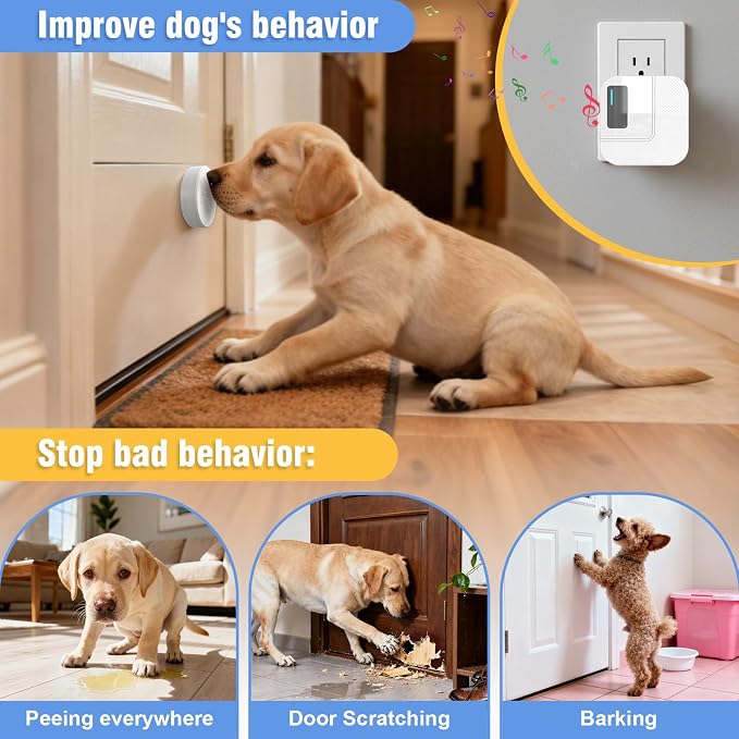 ChunHee WiFi Smart Dog Door Bell for Potty Training to Go Outside–Wireless Doggy Doorbell with Tuya Phone Notification–Waterproof Touch Button and Adjustable Volume, Multi-User Alerts(1 Dog Buttons)