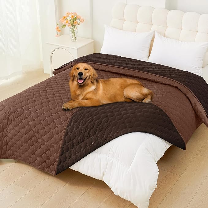 Smiry Waterproof Dog Bed Cover Blanket, Reversible Pet Blanket | Soft Reversible, Washable Leakproof Cats Dogs Couch Cover for Sofa, Couch, Furniture (82x120 Inch)