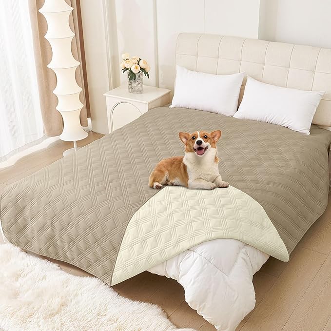 Waterproof Reversible Dog Blanket, Soft Couch Cover for Dogs Washable | Dual-Sided Waterproof Pet Bed Blanket, Resist Stains Spills & Pet Hair, Practical Furniture Protector For Pets, Size 82"x102"