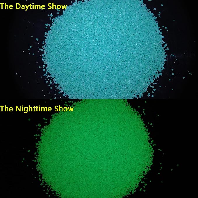 TWINKLING Glow in The Dark Crushed Glass, Broken Glass Glitter, Glow in The Dark Stones Gems Chips for DIY Resin Art Epoxy Crafts, Nail Art, Jewelry Making, Geode Painting, 0.85mm(100g) (Blue)