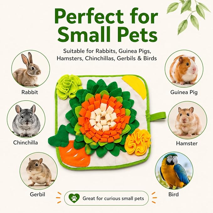 Rabbit Foraging Mat Interactive Bunny Snuffle Mat for Small Animals