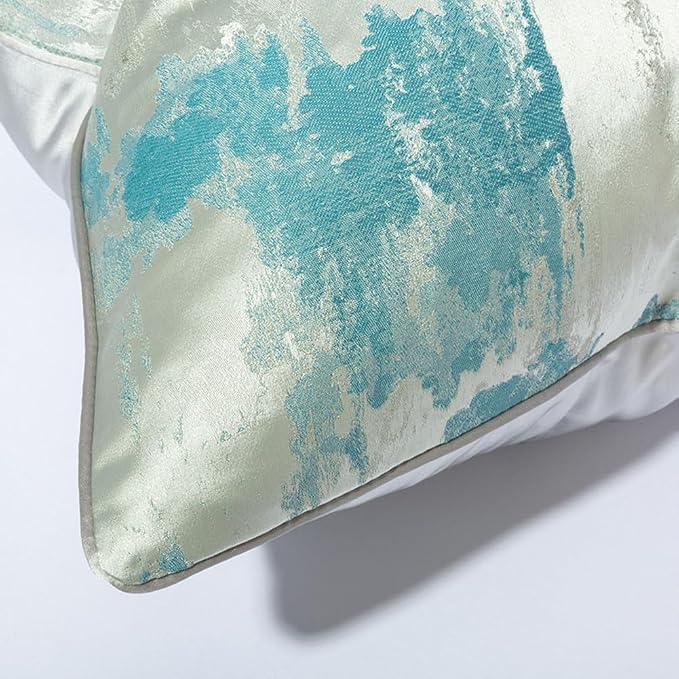 vctops Abstract Decorative Luxurious Throw Pillow Covers Jacquard Square Cushion Cases Pillowcase for Bed Sofa Couch Chair Car Home Decor (Sky Blue,18"x18")