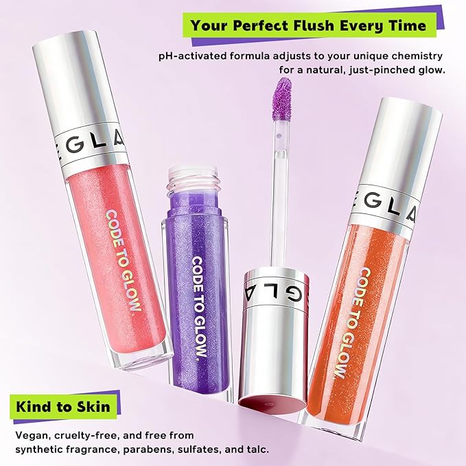 Glam Code Lip Gloss Set – Color-Changing Lip Gloss for Daily Glow – Glossy Lip Oil with Vitamin E & Shea Butter for Deep Hydration Lightweight, Non-Sticky & Sensitive Skin Friendly