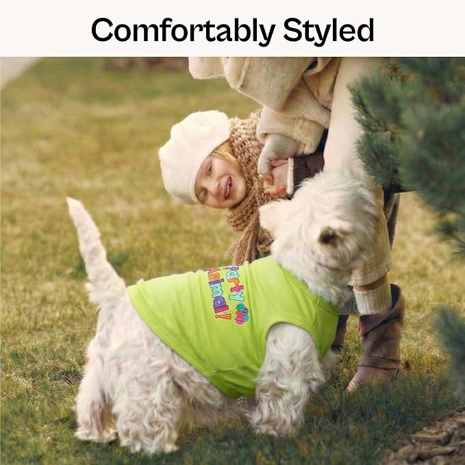 Parisian Pet Dog Shirt – 100% Cotton Shirts for Medium Dogs – Sleeveless Puppy Clothes – Lightweight Party Animal Dog Apparel – Breathable Dogs Clothes - Stretchy Pet T Shirts
