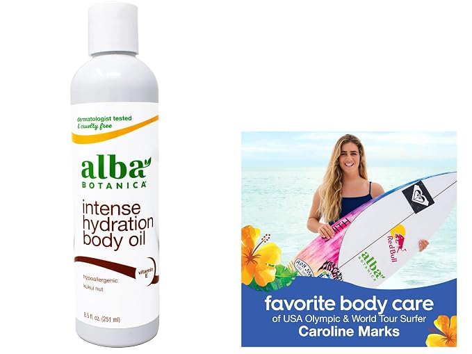 Alba Botanica Hawaiian Body Oil Kukui Nut 8.5 Ounces 2 Pack
