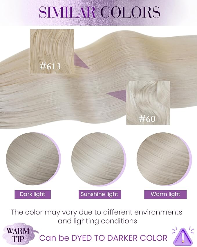 LaaVoo Micro Link Hair Extensions Human Hair Platinum Blonde Micro Loop Hair Extensions Real Human Hair Long Straight 24 in 50g/50s