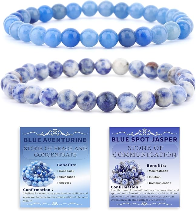 NCB 2.3-Piece 4mm Natural Crystal Gemstone Stretch Bracelets – Handmade Reiki Energy Healing Jewelry for Meditation,Yoga, Unisex