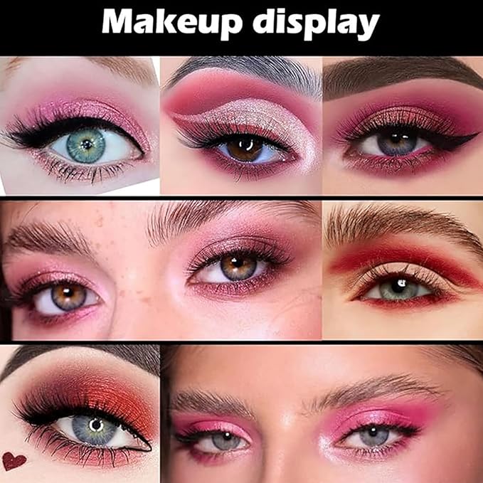 K'APEINE Red Eyeshadow Palette, Matte Glitter Metallic Eye Shadow Palette 16 Colors Pigmented Pink Eye Makeup Red Goth Eyeshade Kit for Halloween Parties, Joker Vampire Clown Makeup