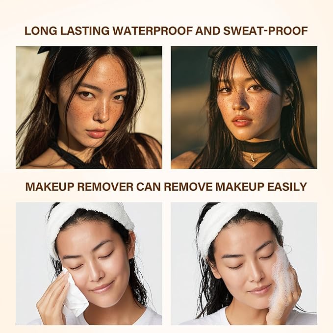 Freckle Stamp Pen, Natural Fake Freckle Makeup Pen，Waterproof Quick Dry Long Lasting Soft Faux Freckles, Lifelike Magic Stamp Marker for Sunkissed Makeup (Dark)