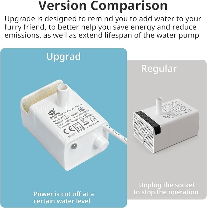 JY-830 Universal Submersible Water Pump for Pet Fountains | Auto Power-Off When Waterless