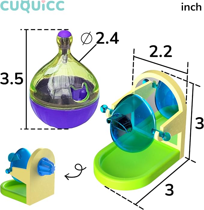 Rat Enrichment and Sniffing Toy set , Interactive Toys for Rat Guinea Pig Rabbit and Small Animal, Rats Puzzle Foraging ToyTreat Dispensing Slow Toy for Rat cage Accessories. One set contains 2 toys