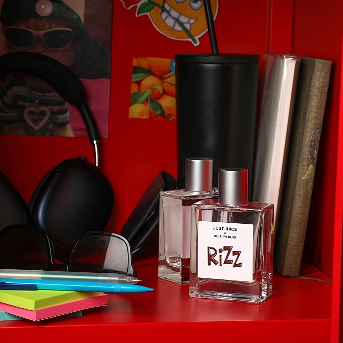 Rizz Fragrance by Kulture Klub x Just Juice - Amber Perfume for Women and Men - With Tangerine, Jasmine, Vanilla, Patchouli, Amber - 3.4 oz