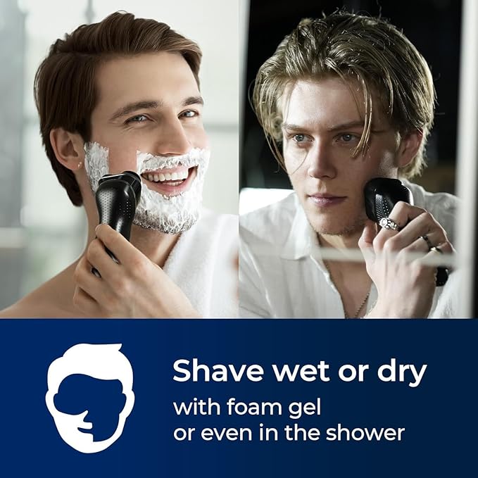rategist Cordless Electric Razor for Men: 3-in-1 Shaver for Beard/Nose/Sideburns - IPX7 Waterproof Travel Kit - Turbo Speed & Precision Blades