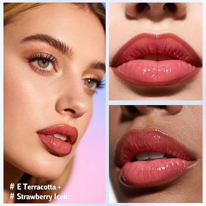 KIMUSE Lip Stain Peel Off & Lip Oli Set, Long Lasting Lip Liner Stain, Waterproof, Transfer-Proof, Hydrating Shine Lip Oil with Vitamin E & Jojoba Oil