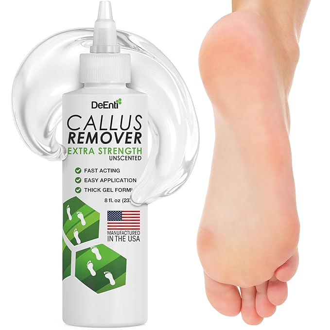 Callus Remover for Feet, Extra Strength Foot Callus Remover Gel, 8oz Salon Grade Home Pedicure Supplies for Dry Skin, Cracked Heel, Professional Strength Foot Care, Unscented