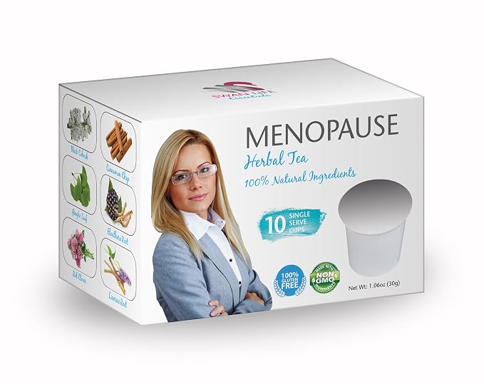 MENOPAUSE RELIEF - K-Cups Tea - black cohosh, red clover, night sweats relief, menopause tea for women, ginkgo biloba, hot flashes menopause tea, cinnamon chip 1Box