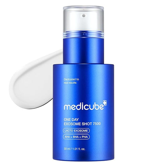medicube Zero Exosome Shot 7,500 PPM Spicule Facial Serum | Liquid Skin Booster Serum | Exosome, AHA+BHA+PHA | Pore Care, Dead Skin Cells, Skin Texture | Korean Skin Care 1.01 fl.oz